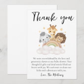 niedliche Nachricht Babydusche Danksagungen Einladung (Vorne/Hinten)