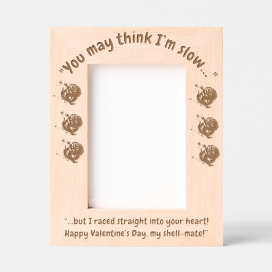 Niedliche Nachricht Floral Snail Valentine Geschen Geätzte Rahmen (Vorderseite)