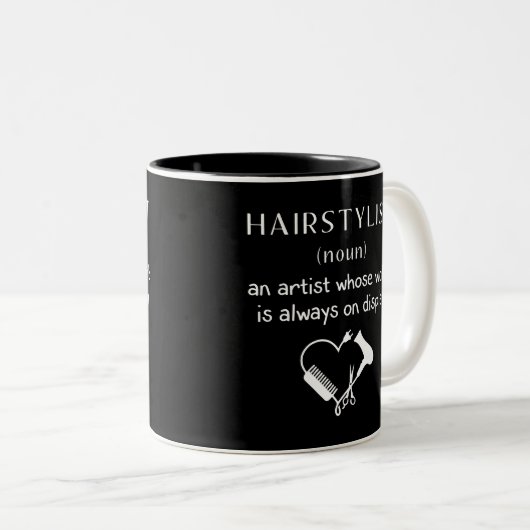 Niedliche NachrichtenübermittlungsgIF für Haarstyl Zweifarbige Tasse (VorderseiteRechts)