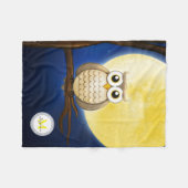 Niedliche Nachtkluge Eule | dekorativ Fleecedecke (Vorderseite (Horizontal))
