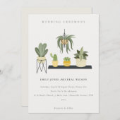 Niedliche Nadelöhre Sukkulente Pflanze Hochzeit Einladung (Vorne/Hinten)