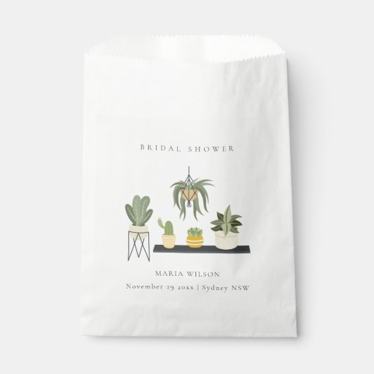 Niedliche Nadelspitze Sukkulente Pflanze Brautpart Geschenktütchen (Vorderseite)