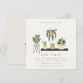 Niedliche Nadelspitze Sukkulente Pflanze Verlobung Einladung (Vorne/Hinten)