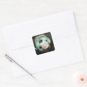 Niedliche Nah-up Dragonfly Irisierende Compound Ey Quadratischer Aufkleber (Umschlag)