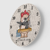 niedliche Nähbärenliebhaber Große Wanduhr (Winkel)