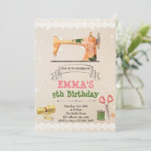 Niedliche nähende Thema-Party Einladung (Stehend Vorderseite)