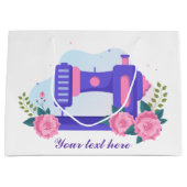 niedliche Nähliebhaber fügen Text hinzu Große Geschenktüte (Vorderseite)