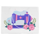 niedliche Nähliebhaber fügen Text hinzu Große Geschenktüte (Rückseite)