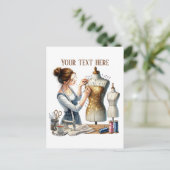 Niedliche Nähliebhaber fügen Text hinzu Postkarte (Stehend Vorderseite)