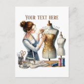 Niedliche Nähliebhaber fügen Text hinzu Postkarte (Vorderseite)