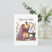 Niedliche Nähliebhaber fügen Text hinzu Postkarte (Stehend Vorderseite)