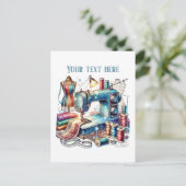 Niedliche Nähliebhaber fügen Text hinzu Postkarte (Stehend Vorderseite)