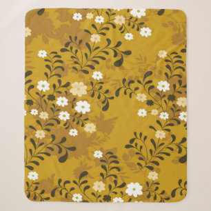 Niedliche, nahtlose Blumenmuster auf musterabstrak Sherpadecke