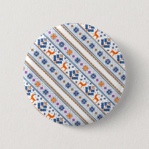 Niedliche, nahtlose Weihnachtsschmuckmuster Button