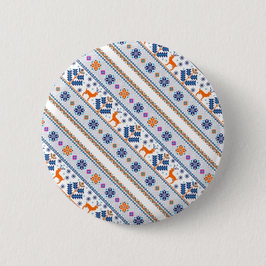 Niedliche, nahtlose Weihnachtsschmuckmuster Button (Vorderseite)