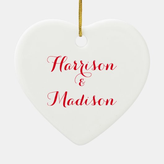 Niedliche Namen für ein Skriptpaar Keramik Ornament (Hinten)