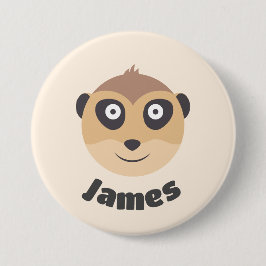 Niedliche Namensmarke mit Erdmännchen Button