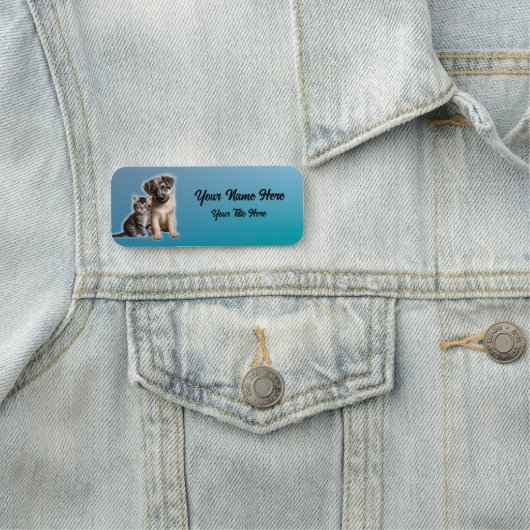 Niedliche Namensschilder Abzeichen "Kitten" und "W Namensschild (Beispiel)