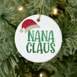 Niedliche Nana Claus Weihnachten - Personalisierte Keramik Ornament