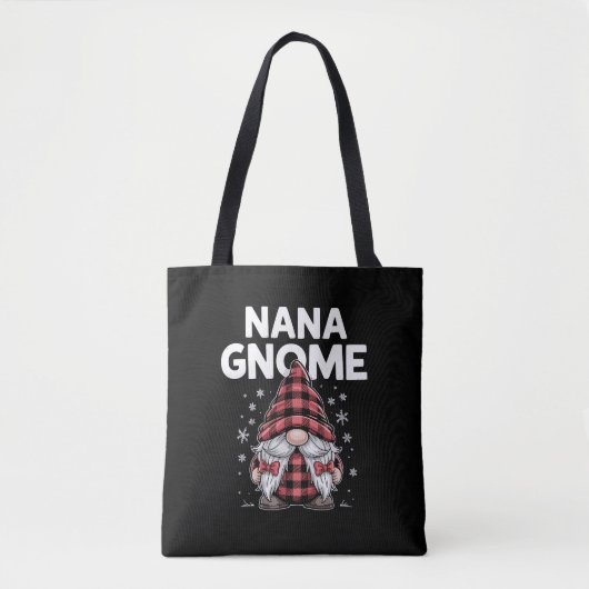 Niedliche Nana Gnomes Roter Karierter Weihnachtsgn Tasche (Vorderseite)