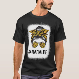 Niedliche Nanalife gebleicht Oma Life Leopard Mess T-Shirt