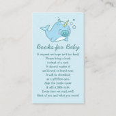 Niedliche Narwhal Baby Shower Blue Books for Baby Begleitkarte (Vorderseite)
