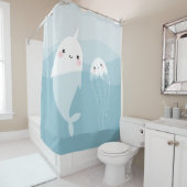 Niedliche Narwhal und Quallen Duschvorhang (Beispiel)