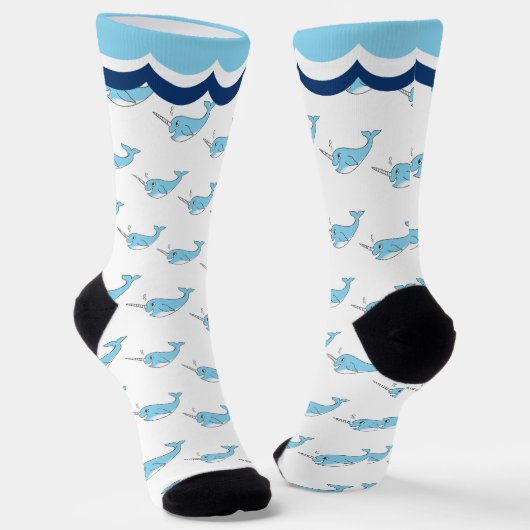 Niedliche Narwhal Whale Socks Socken (Gewinkelt)