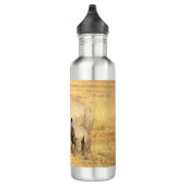 Niedliche Nashörner in Afrika Edelstahlflasche (Rechts)