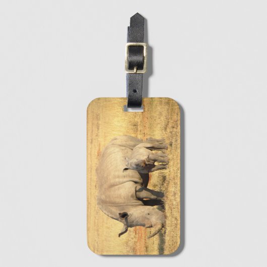 Niedliche Nashörner in Afrika Gepäckanhänger (Vorderseite Vertikal)