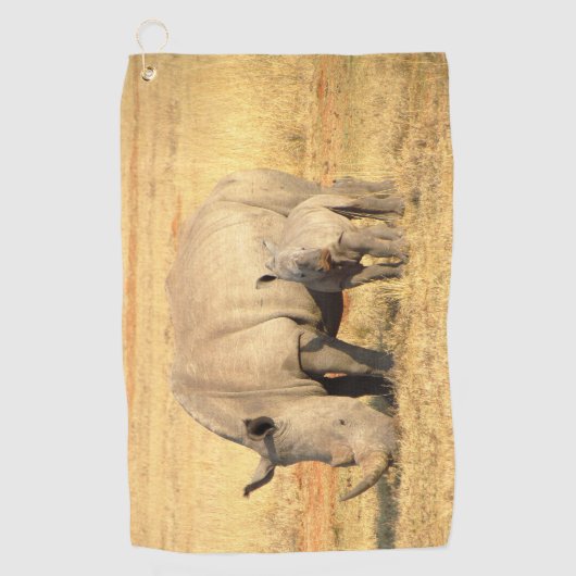 Niedliche Nashörner in Afrika Golfhandtuch (Vorderseite)