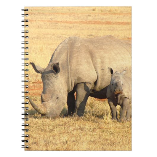 Niedliche Nashörner in Afrika Notizblock (Vorderseite)