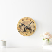 Niedliche Nashörner in Afrika Runde Wanduhr (Zuhause)