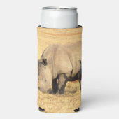 Niedliche Nashörner in Afrika Selters Dosenkühler (Seltzer Vorderseite)