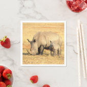 Niedliche Nashörner in Afrika Serviette (Beispiel)