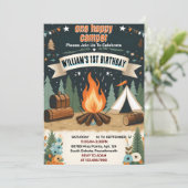 Niedliche Naturjuwelen Ein glücklicher Camper 1. G Einladung (Stehend Vorderseite)