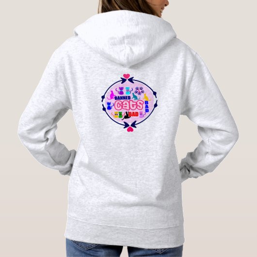 😻 🐾 ↷ Niedliche, naughty Cat Family Fabulous Pul Hoodie (Rückseite)