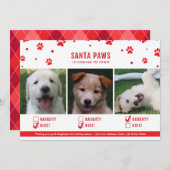 Niedliche Naughty oder Nice Three Hund Weihnachten (Vorne/Hinten)