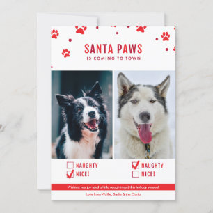 Niedliche Naughty oder Nice Two Dog Weihnachten Fo