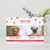 Niedliche Naughty oder Nice Two Dog Weihnachten Fo (Stehend Vorderseite)