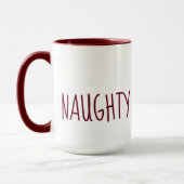 Niedliche Naughty und schöne Weihnachten Tasse (Links)