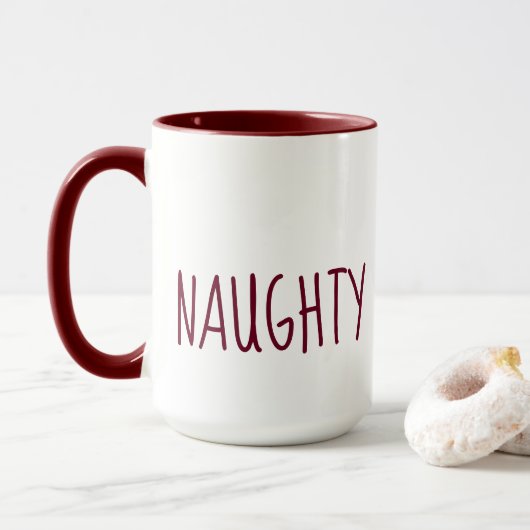 Niedliche Naughty und schöne Weihnachten Tasse (Mit Donut)