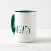 Niedliche Naughty und schöne Weihnachtsfeier Tasse (Vorderseite Links)