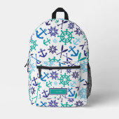 Niedliche Nautic Print Cut Nähtasche Bedruckter Rucksack (Vorderseite)