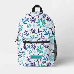 Niedliche Nautic Print Cut Nähtasche Bedruckter Rucksack
