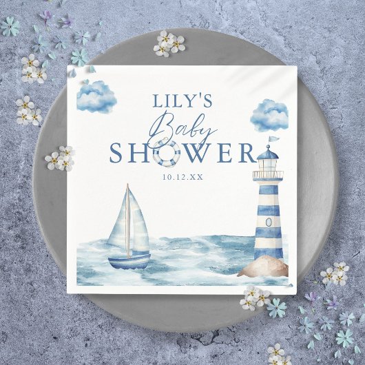 Niedliche Nautical Ocean Baby-Dusche Serviette