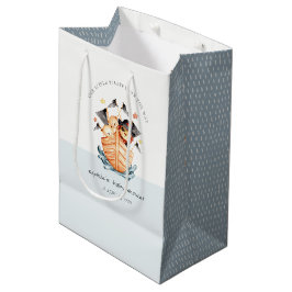 Niedliche Nautical Pirate Ship Lion Cub Babydusche Mittlere Geschenktüte