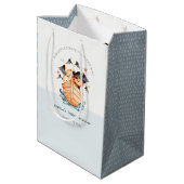 Niedliche Nautical Pirate Ship Lion Cub Babydusche Mittlere Geschenktüte (Rückseite Schrägansicht)