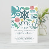 Niedliche Nautical Sea Critters Es ist eine Kinder Einladung (Stehend Vorderseite)