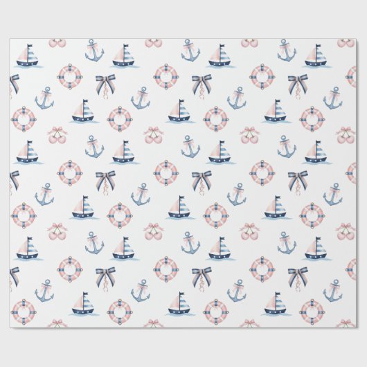 Niedliche nautische und Coquette Infusion! Geschenkpapier (Flach)